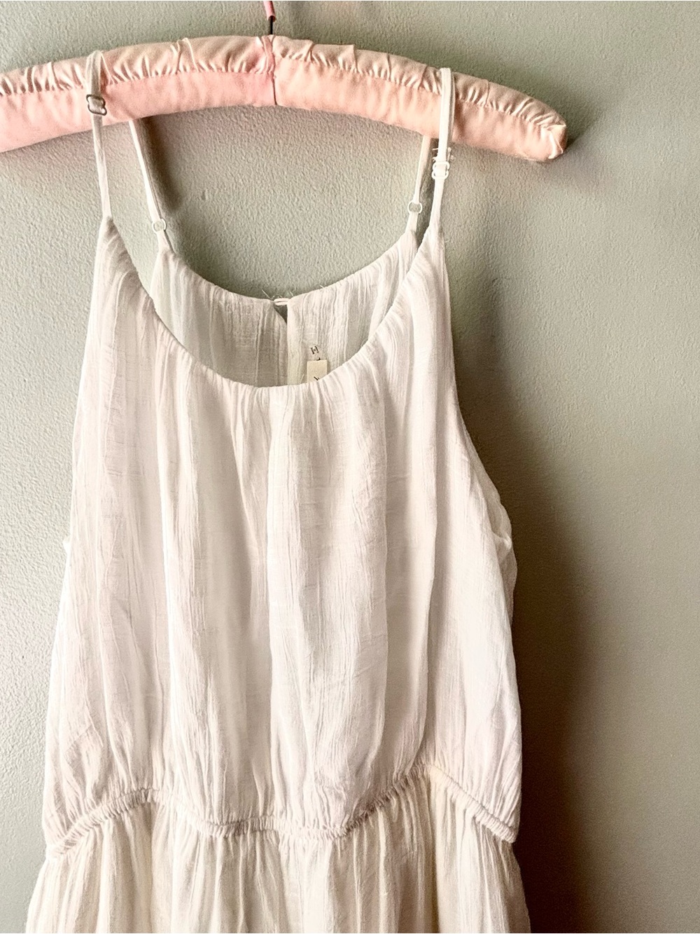 White Tiered Mini Dress Graduation Summer Events Boutique by Mustard Seed SZ L - Picture 4 of 6